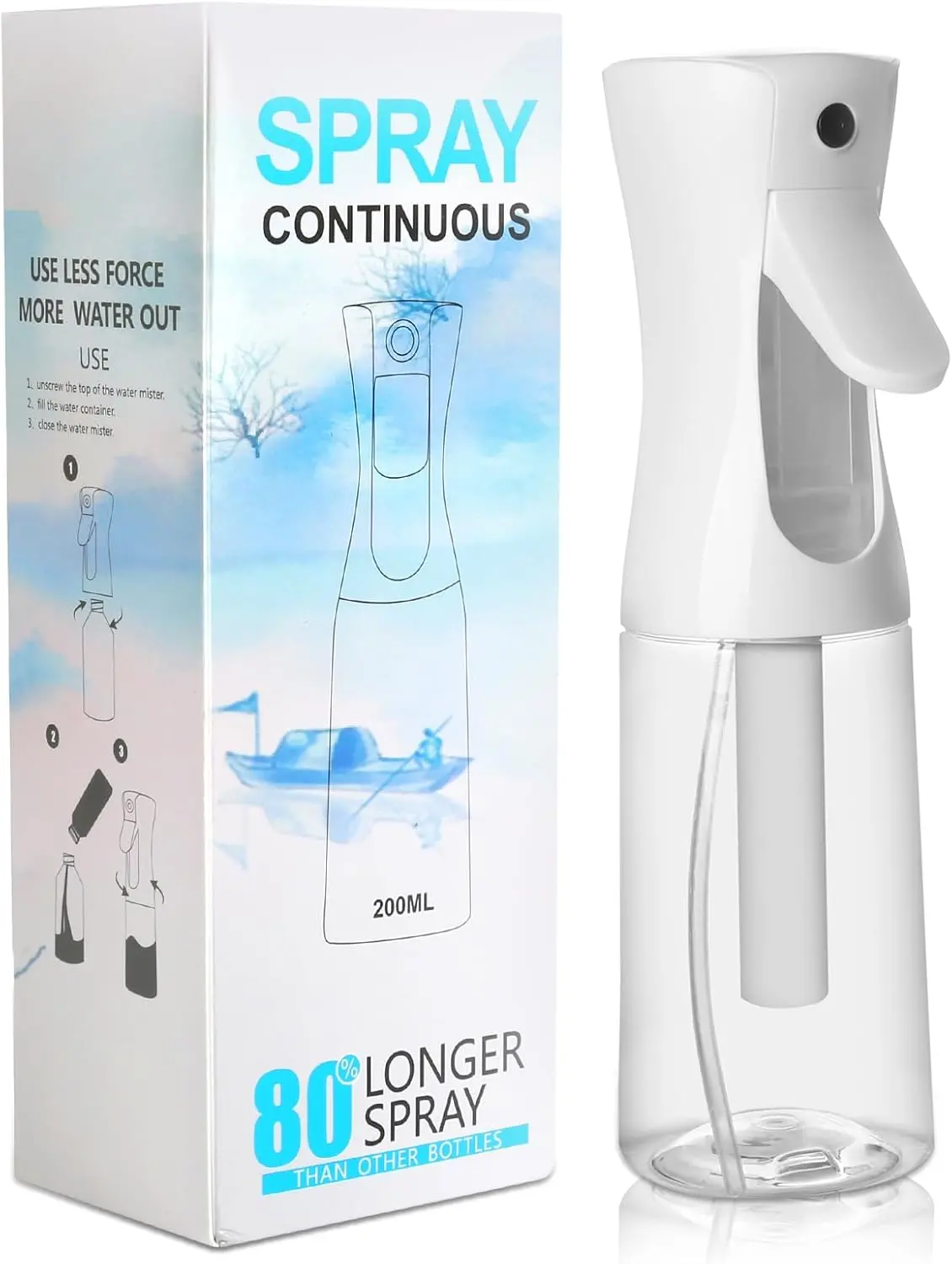 2pc 6.7oz Capacity Ultrafine Continuous Spray Oil Dispensers Set - Kitchen Utensil, Hair Spray Bottle, Plant Mist Bottle for Personal Use, Kitchen Care, Plant Spray Mist Bottle