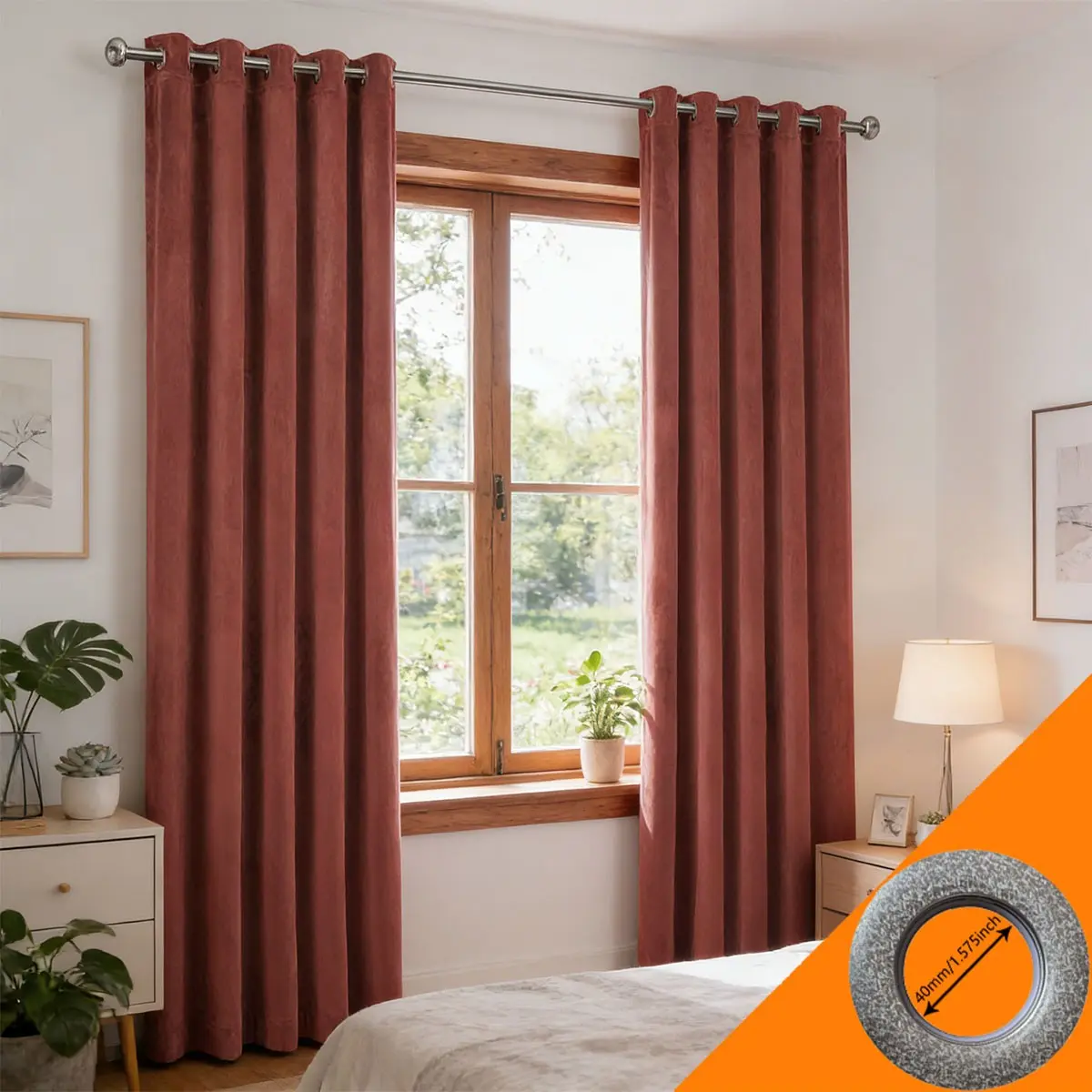 2pcs High-End Velvet Blackout Curtains, Living Room Bedroom Heat Insulation Drapes, Modern Simple Large Window Floor-Length Curtains