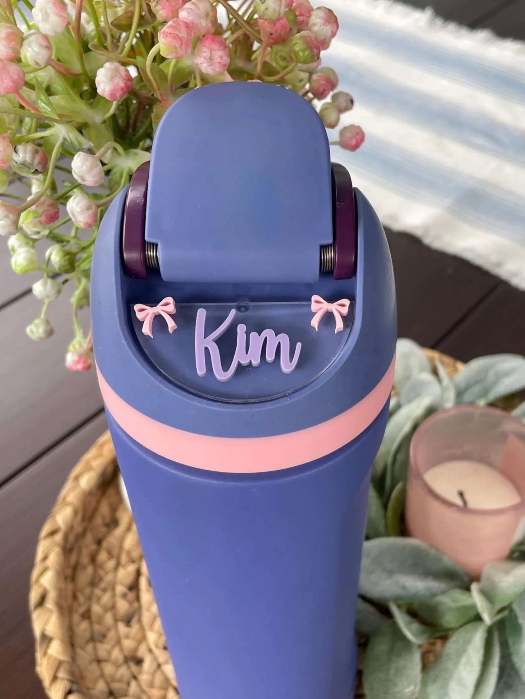 Personalized Bow  Owala Nameplate Topper Accessory