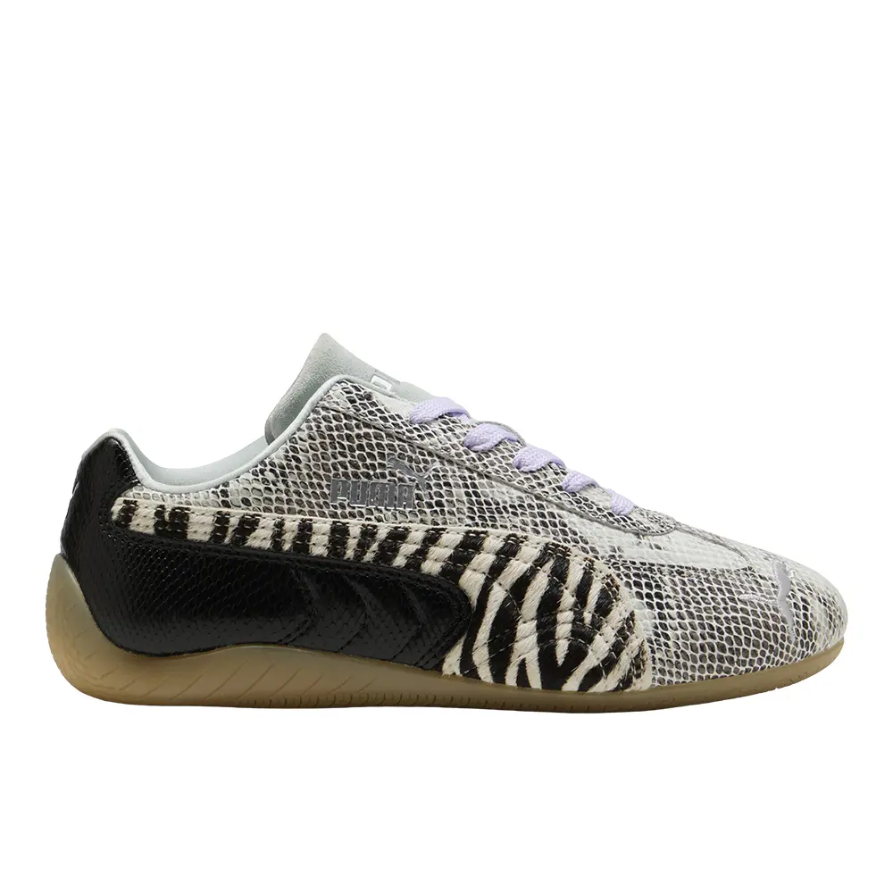 PUMA Womens Speedcat Mixed Feel Lace Up Sneakers Shoes Casual - Black, White