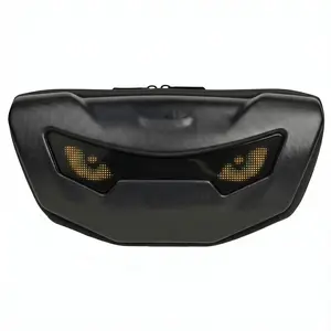 LEDElectric Scooter & E-Bike Handlebar Bag, Smart Bluetooth App-Controlled LED Pixel Screen, Hard Shell Waterproof Front Storage Pouch,Powered by External Power Bank(Power Bank Not Included)
