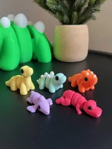 Pastel Dino Bundle – Set of 5 Mini Articulated Dinosaurs