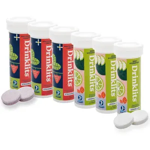 Drinklits Lemon Lime Electrolyte Hydration & Strawberry Immunity Tablets (6) Tube Combo Pack | Great Taste – Gluten Free – Daily Use | 60 Servings (10 Tablets Per Tube)