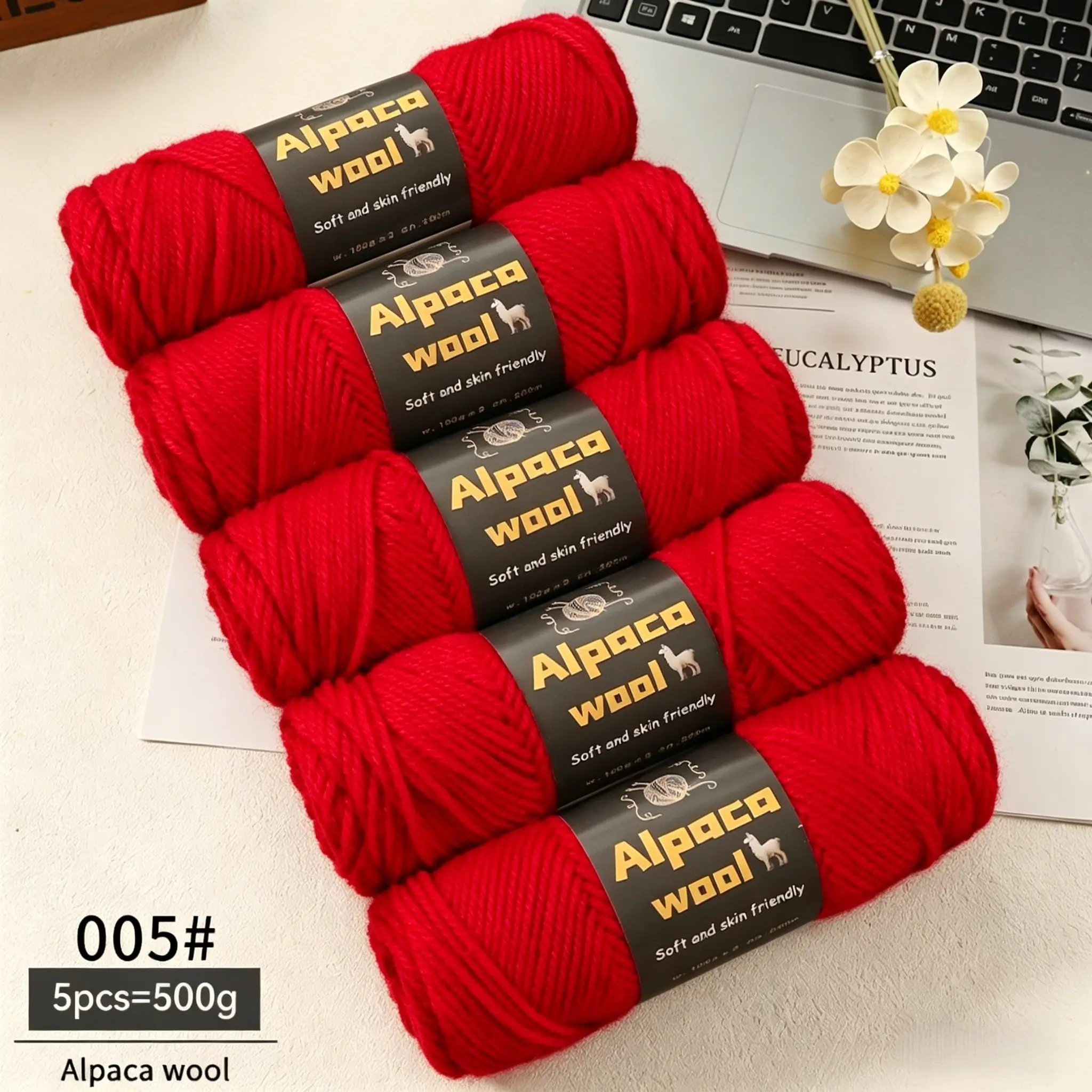 500g Premium Alpaca Wool Yarn, 245 Needles Thick Wool Thread, Multi-Color Options, Fall Winter Fashion Knitwear, DIY Craft Kit, Beginner Friendly Knitting, Soft Knit, Knitting Supplies