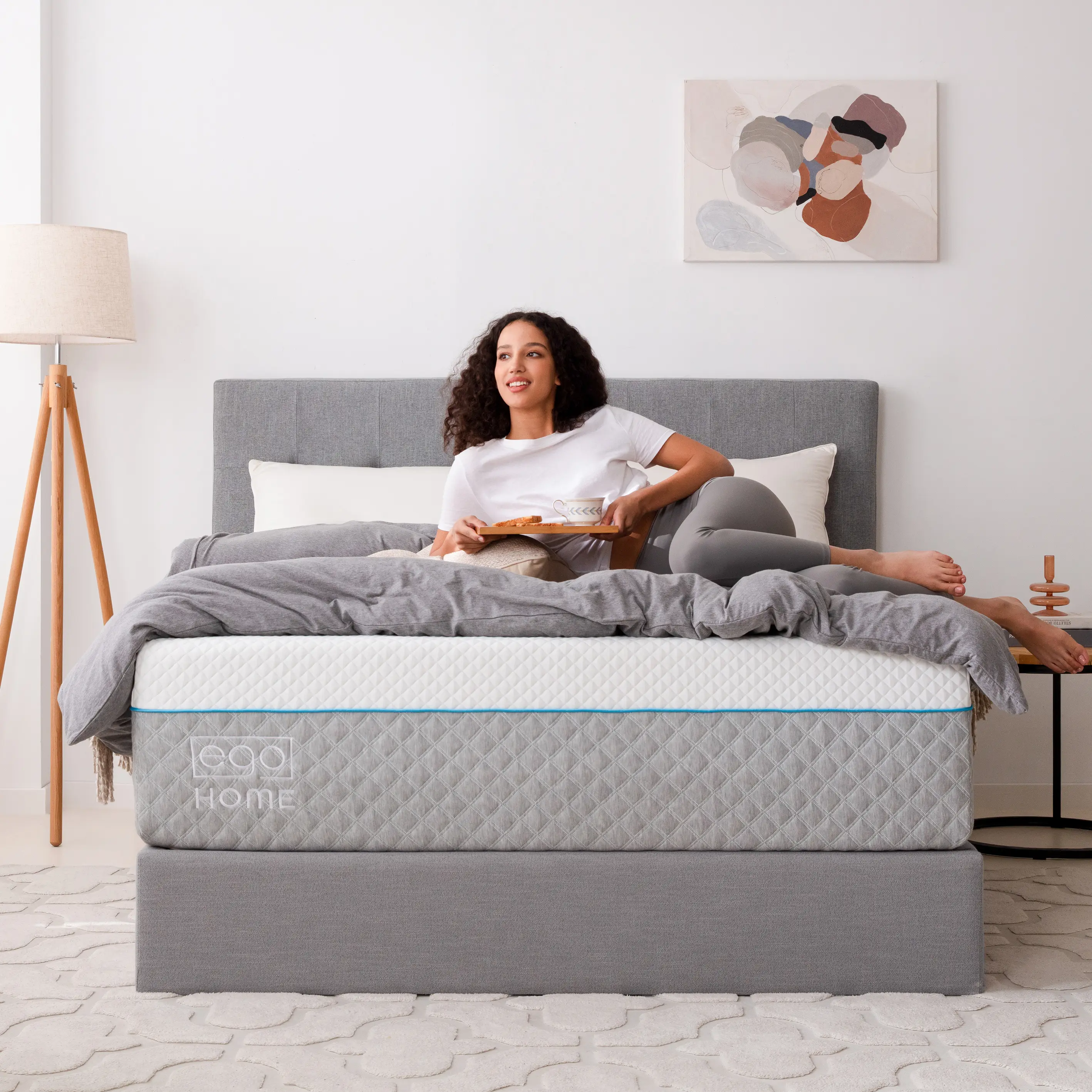 EGO Cradling Memory Foam Mattress - Cooling Gel, Charcoal Infused, CertiPUR-US Certified, Medium Firm, Made in USA, Bed-in-a-Box-14 Inch