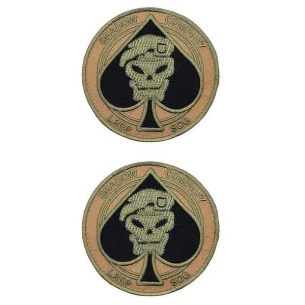 MiltacUSA Call Duty Spade Shadow Company (SOG) Patch (3.5 X 3.5 - Hook Backing -SC1) for Jackest and Backpacks 2 Piece