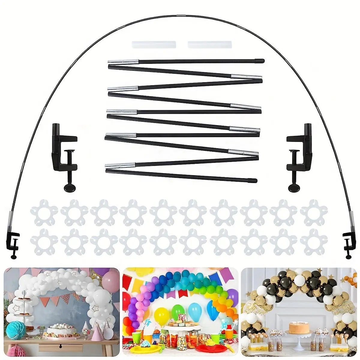 Table Balloon Arch Kit, 1 Set Balloon Arch Stand, Balloon Arch Frame for Different Size Tables, Balloon Arch Backdrop, Balloon Garland Decorations for Birthday Party Wedding, Balloon Party Supplies