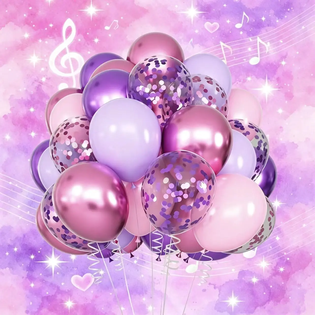 30pcs Latex Helium Balloons Set, Round Party Balloons, Latex Balloons, Confetti, Birthday, Baby Shower, Holiday, K-Pop Party Decorations, Disco Balloons, Balloon Party Supplies, Balloon Decorations Kit