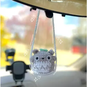 Totoro on a Swing Crochet Plush | Car Accessories | Totoro Plushie | Handmade Totoro Toy studio ghibli car accessories