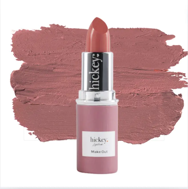 Hickey’s MAKE OUT Refill Long-wearing light mauve lipstick. Beeswax, Shimmer,  Moisturizing, Hydrating Gloss Lipgloss Makeup LightweightShimmer Moisturizing Vegan Clean Beauty Lip Makeup | Cruelty Free Paraben Free Lightweight Luxury Lip Color