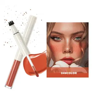 2-in-1 Waterproof Blush with Freckle Pen, Portable Dual-End Design