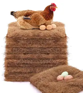 /24 Pack Chicken Nesting Pads - 30x30cm Natural Coconut Coir Liners for Chicken Nesting Boxes, Reusable & Disposable, Clean Eggs & Healthy Hens
