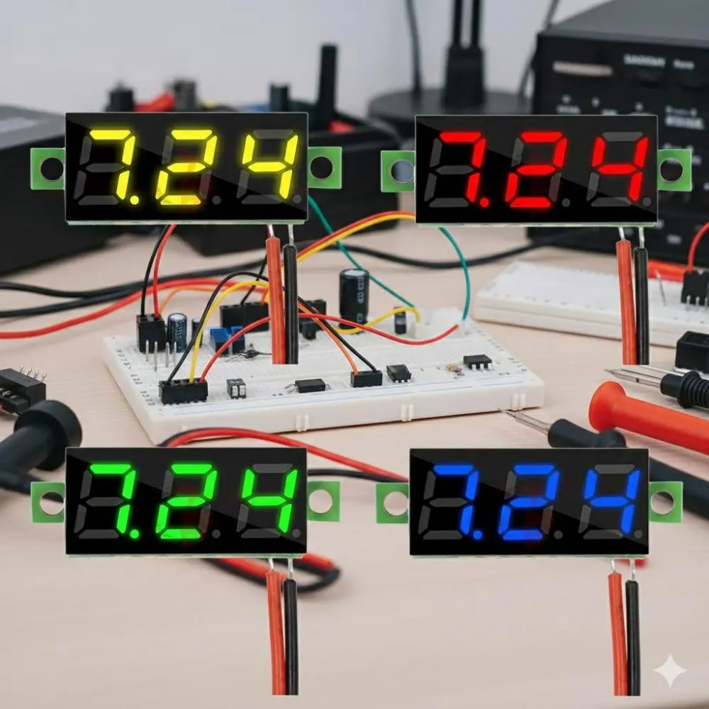 Mini DC Voltmeter 2.5-30V, 0.28" Bright LED Display. Portable Electrical Tester, Car Voltage Tester for Car Battery, Circuit Diagnosis, Power Monitoring. Essential Multimeter Tool for DIY & Professionals.