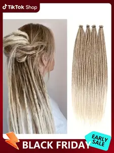 [Black Friday Early Sale] Light Brown to Blonde #27/613  22 Inch/ 24 Inch Synthetic Dreadlock Extensions Ended Dreads 0.6cm Width Loc Extensions Crochet Hair for Women Daily Party Music Festival Wear, Synthetic Braiding Hair