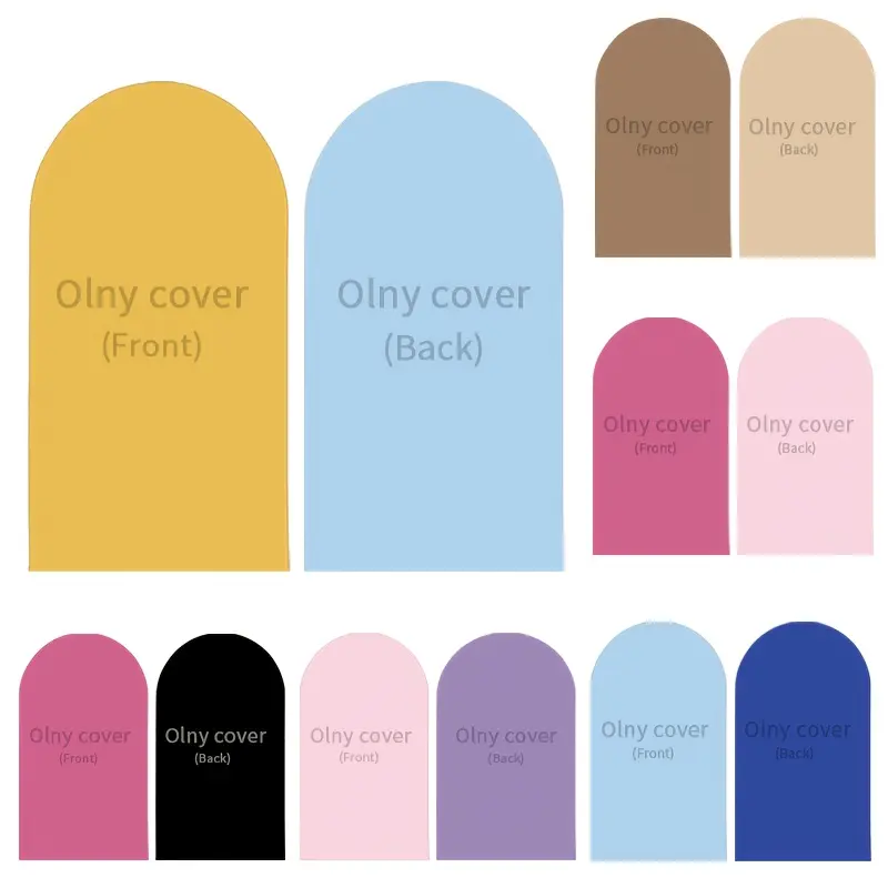 1pc/set Colorblock (beige, brown, rose red, red, sky blue, royal blue and yellow) arch cover spandex double-sided wedding arch cover wedding arch backdrop cover kit for wedding birthday party banquet ceremony and gift decoration