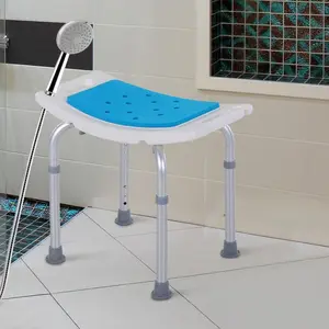 Adjustable Bath Stool 6-Level Non-Slip Shower Chair 300lb Capacity