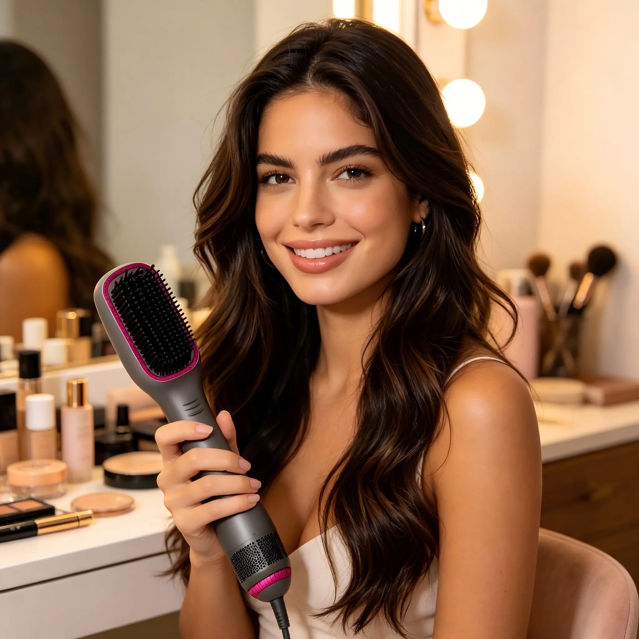 One-Step Hair Dryer and Styler, All-in-One Hair Brush Straightener for Salon-Quality Smooth & Straight Styles One-Step Hair Dryer and Styler, All-in-One Hair Brush Straightener for Salon-Quality Smooth & Straight Styles
