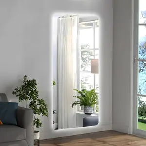 65 x21 in. Full Body Mirror with Lights Full length Mirror Wall Hanging Type Suitable for bedrooms, dimming and 3 color lighting full length mirror