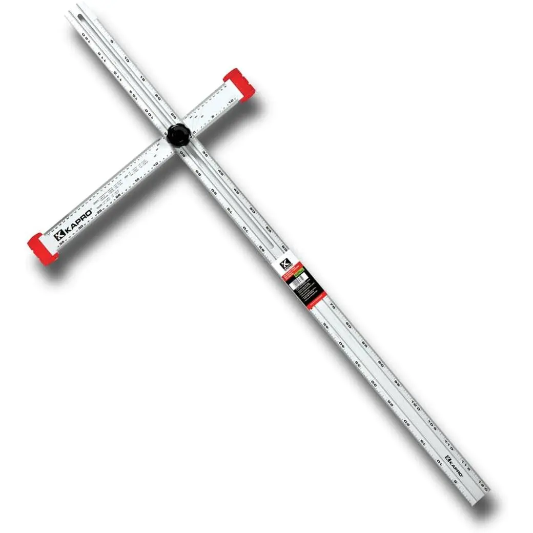 48-Inch Adjustable Aluminum 317 Drywall T-Square Tool - with Sliding Head, Dual Scale, Printed Inches Scale - for Layout and Marking