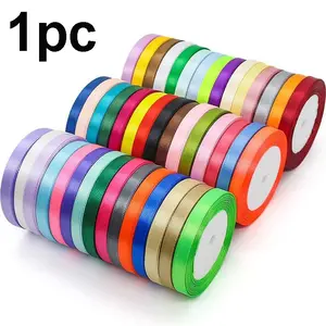 Edge-Wrapped Ribbon Decoration, 1cm Wide 22m Long for Crafts and Holiday Gift Wrapping, Durable and Strong Adhesive, Perfect for Wedding Party Decor, Gift Wrapping Supplies