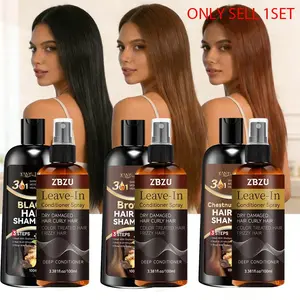 2-Step Color Revival Haircare Set: 100ml Wash-in-Color Shampoo + 100ml Keratin Gloss Spray | Formulated with Gentle Mild Herbal Ingredients | Choose from Classic Black, Brown or Chestnut Brown | Enhances Color Depth & Radiant Shine Hair Products