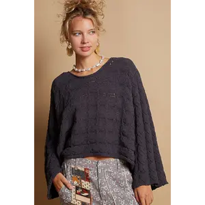Clara Cable Knit Cropped Sweater