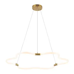 Nuvola 31.5" Contemporary Minimalist Metal/Acrylic Adjustable Dimmable Cloud Integrated LED Chandelier