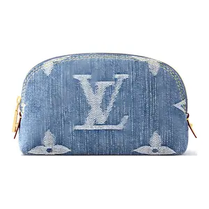 Louis Vuitton Denim Pochette Cosmétique PM Toiletry Bag for Men, Monogram Print, Blue