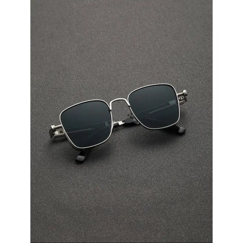Wholesale Iron Man Glasses Tony Stark Fashion Sun Glasses Thick Metal Rims Ironman Sunglasses - with leather case, Vintage Square Metal Punk Sunglassses Women Fashion Kabir Singh Sun Glasses Men UV400