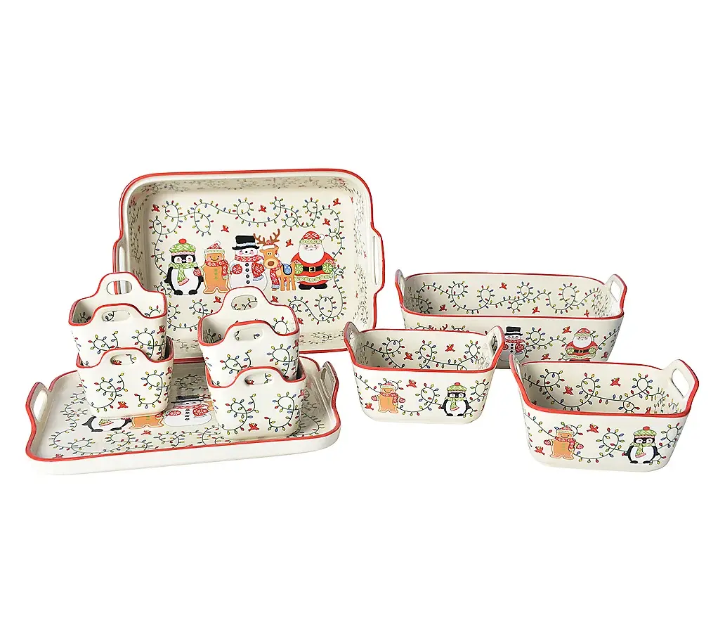 Temp-tations Seasonal 9-Piece Bakeware Set w/ Upswept Handles