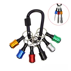 Bit Holder Keychain Gadgets for Men 1/4 Drill Bit Holder 6Pcs w Drill Socket Adapter 3 Sizes 1/4 3/8 1/2 105° Multifunction Right Angle Drill 10Pcs Cool Gifts Electrician Tools