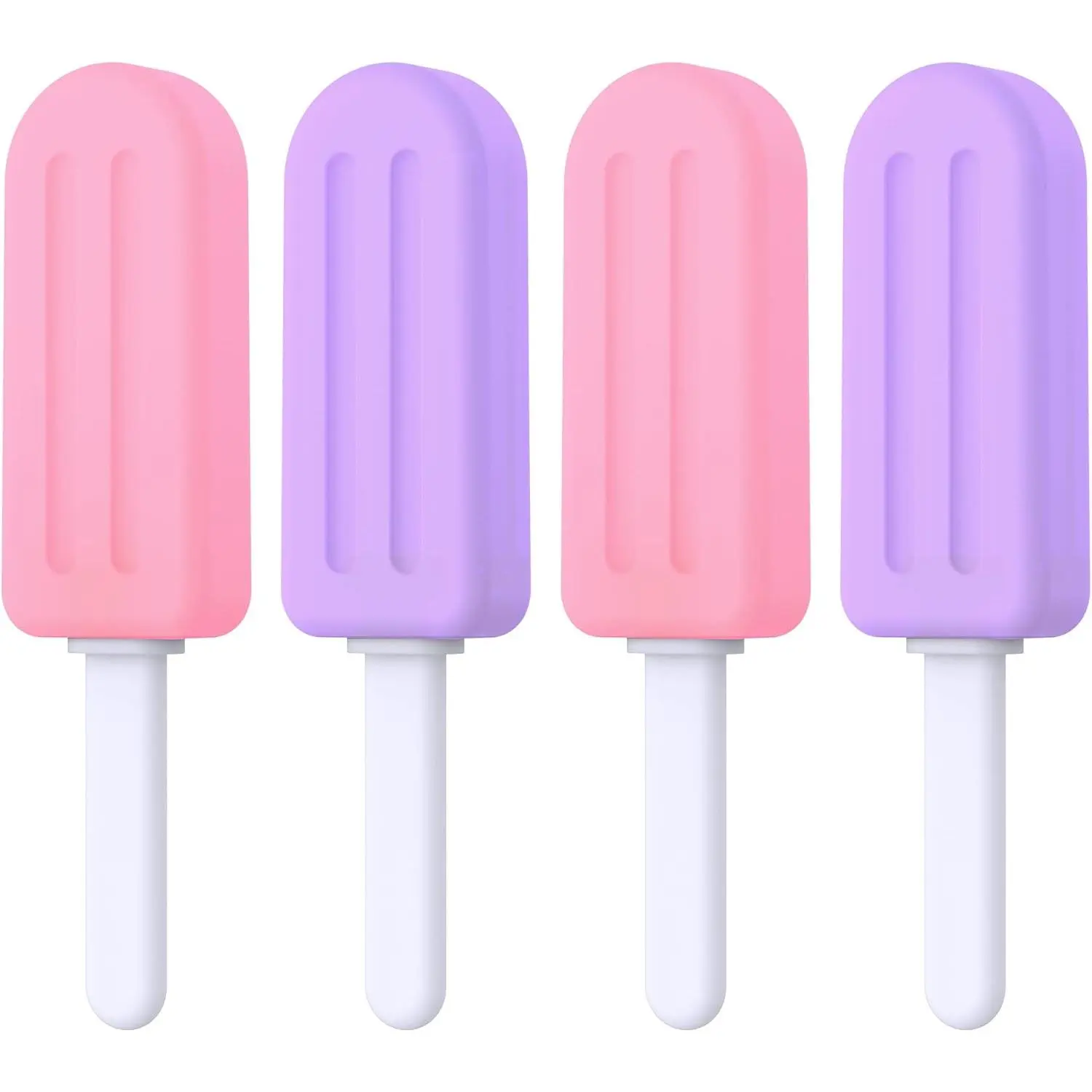 Orthodontic Silicone Chewies with Grip Handles for a Slip-Free Bite, 4-Piece Popsicle-Style Dental Orthodontic Accessory for Invisible Aligners or Oral Braces, Grape & Peach Flavors, Honey, Right Size, Invisible Dental Aligners Orthodontic Accessories