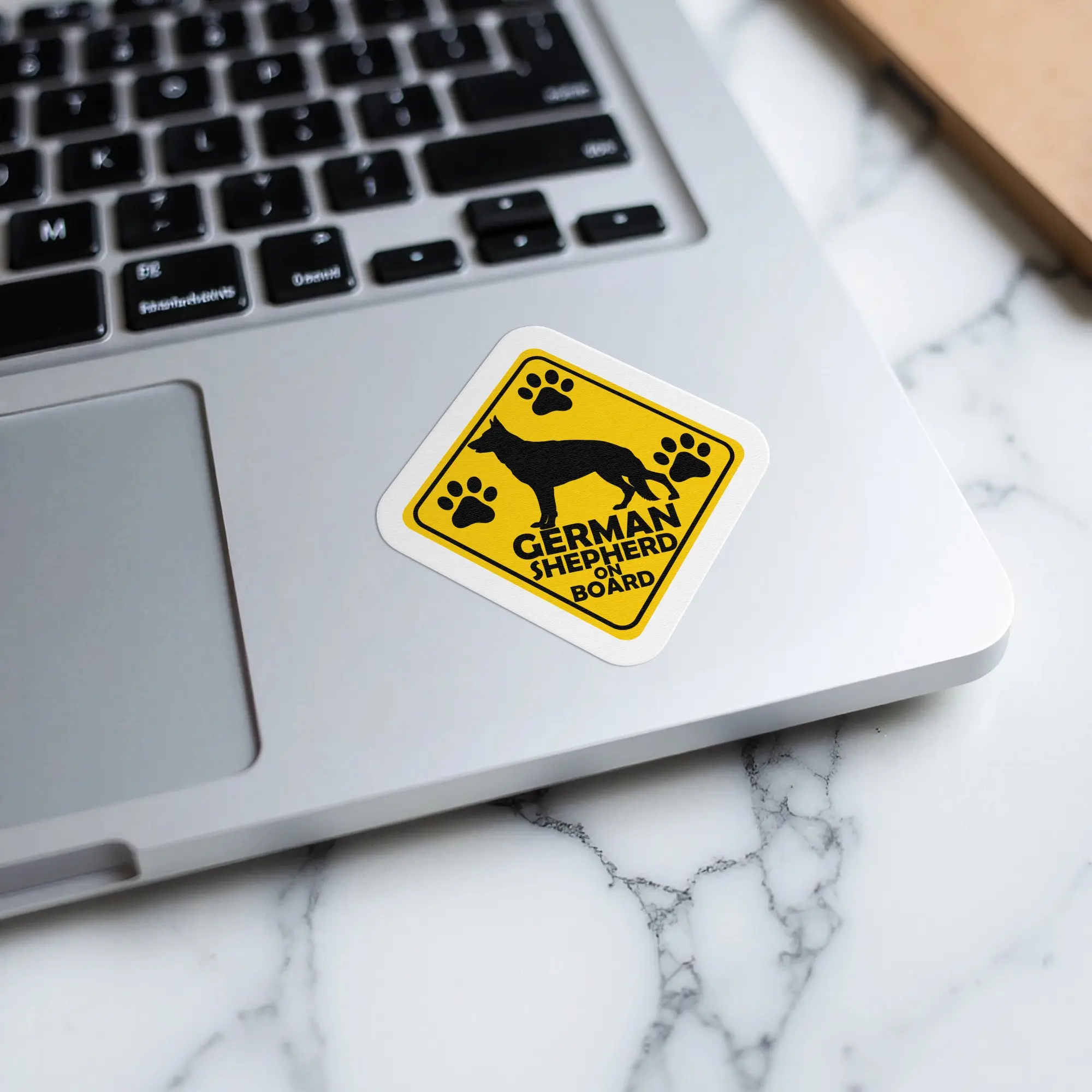 German Shepherd On Board Sticker Dog - 2 Inch 2 Pack - Funny Vinyl Sticker - Durable Waterproof Decal - Cute Animal Humor - Laptop Water Bottle Car - Aesthetic Trendy Decor - Gift - PLST0140