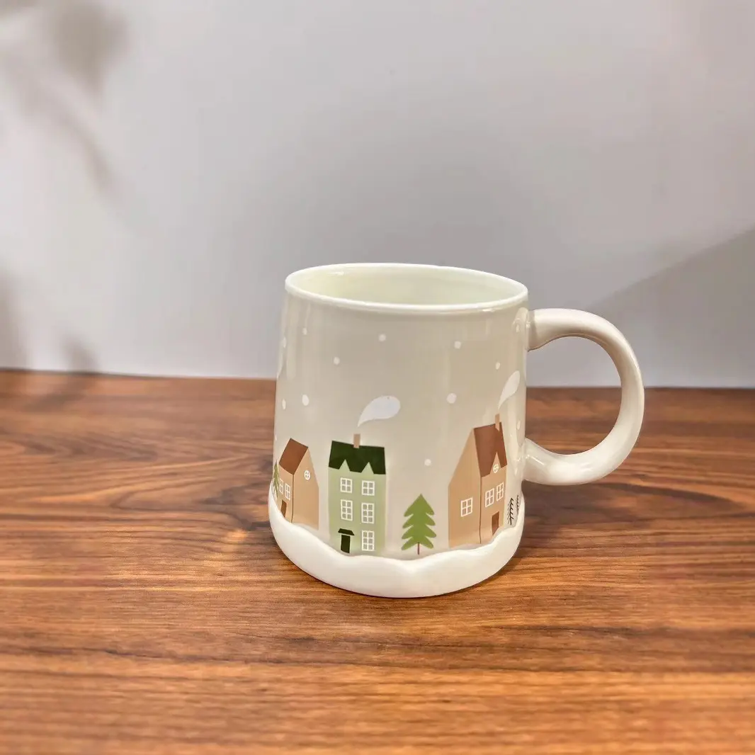 Christmas Ceramic Mug, High Aesthetic Home Use Cup, Creative Gift Coffee Cute Water Bottle, Breakfast Cup, Festive Design, Stylish Coffee Mugs