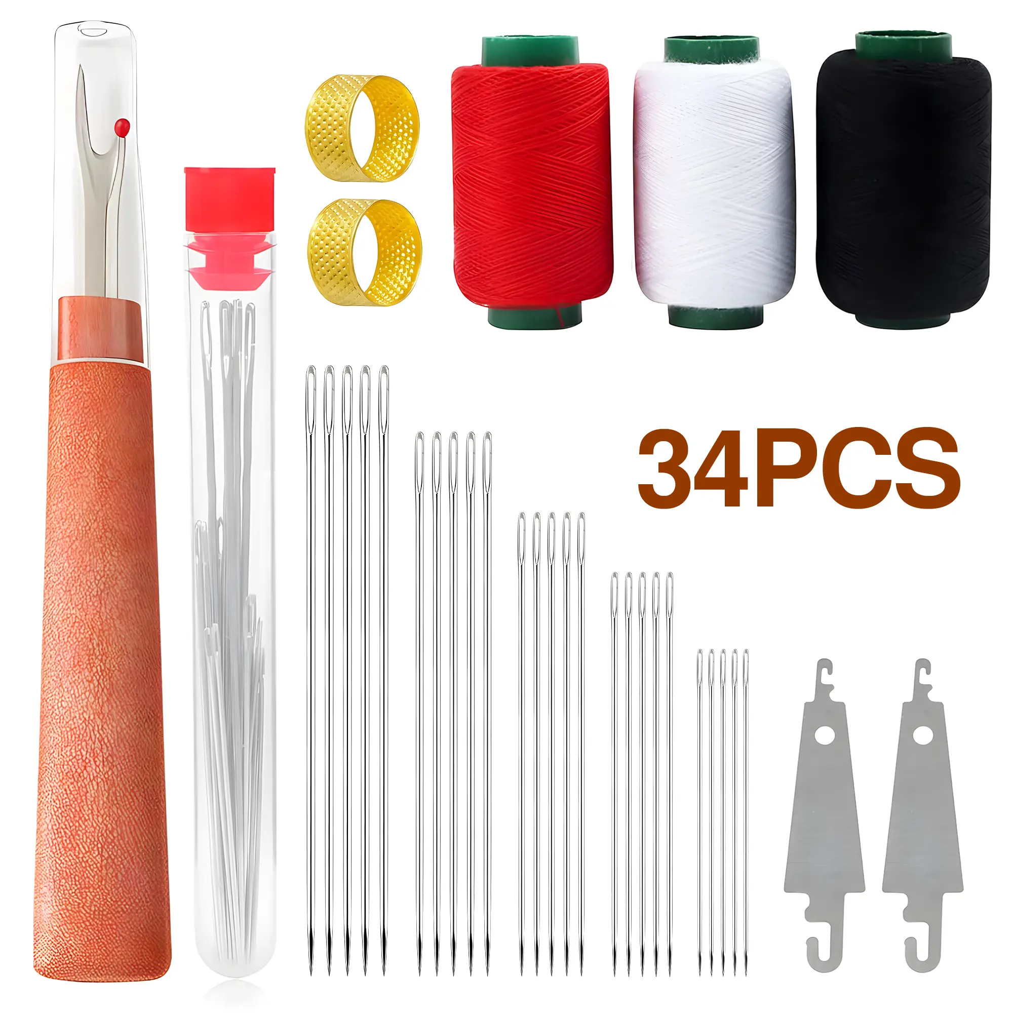 34-piece complete sewing kit - easy to sew through | perfect for DIY sewing and embroidery | complete tools, convenient to carry | household item