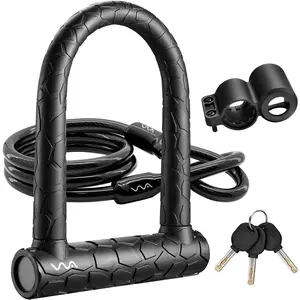 U Lock,20mm Heavy Duty Combination  D Lock Shackle 4ft Length   with Sturdy Mounting Bracket and Key Anti   Secure Locks