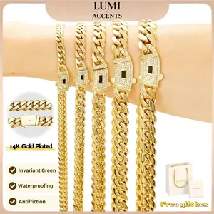 14K gold-plated Cuban necklace.The new  craftsmanship and classic white stone inlay design are dazzling.Miami Cuban necklace combines tradition and fashion.The best gift for him/her.6mm/8mm/10mm/12mm/14mm are available.
