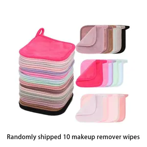 Random 10 makeup remover wipes, reusable makeup remover wipes, washable makeup remover wipes, facial cleansing, women's makeup tools, cosmetics, hypoallergenic makeup remover