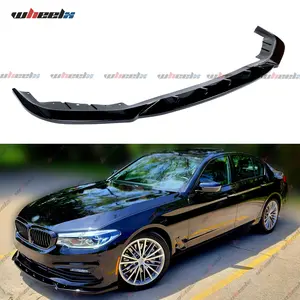 2017-2020 BMW 5 Series G30/G31 Standard Model - 3-Pieces Front Bumper Splitter Kit , Gloss Black Painted ABS Plastic Material Performance Custom