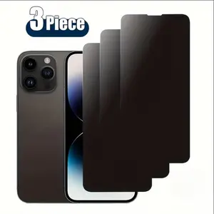 Bulk 3-Pack IPhone Privacy Screen Protectors - Anti-Spy Tempered Glass for IPhone 12/13/14/15 Pro Max/16Plus (Business/Office Use) Smartphone Cellphone