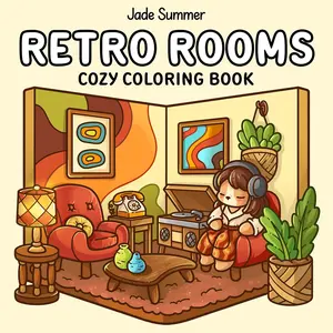 Retro Rooms: Cozy Coloring Book for Adults and Teens with Vintage Interiors and Timeless Scenes for Relaxation