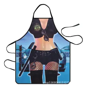 Women's Waterproof Easy Cleaning Apron, Ideal for Cooking & Handmade Crafts, Fun Prank Design, Unisex Funny Kitchen Apron, Sexy Oil-Proof Bib