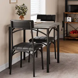 【GARVEE】Dining Table Set for 4 with Wine Rack + Rectangular + Solid Steel Frame + Waterproof Coating + Space-Saving Design + Easy Assembly + Small Spaces, Apartments