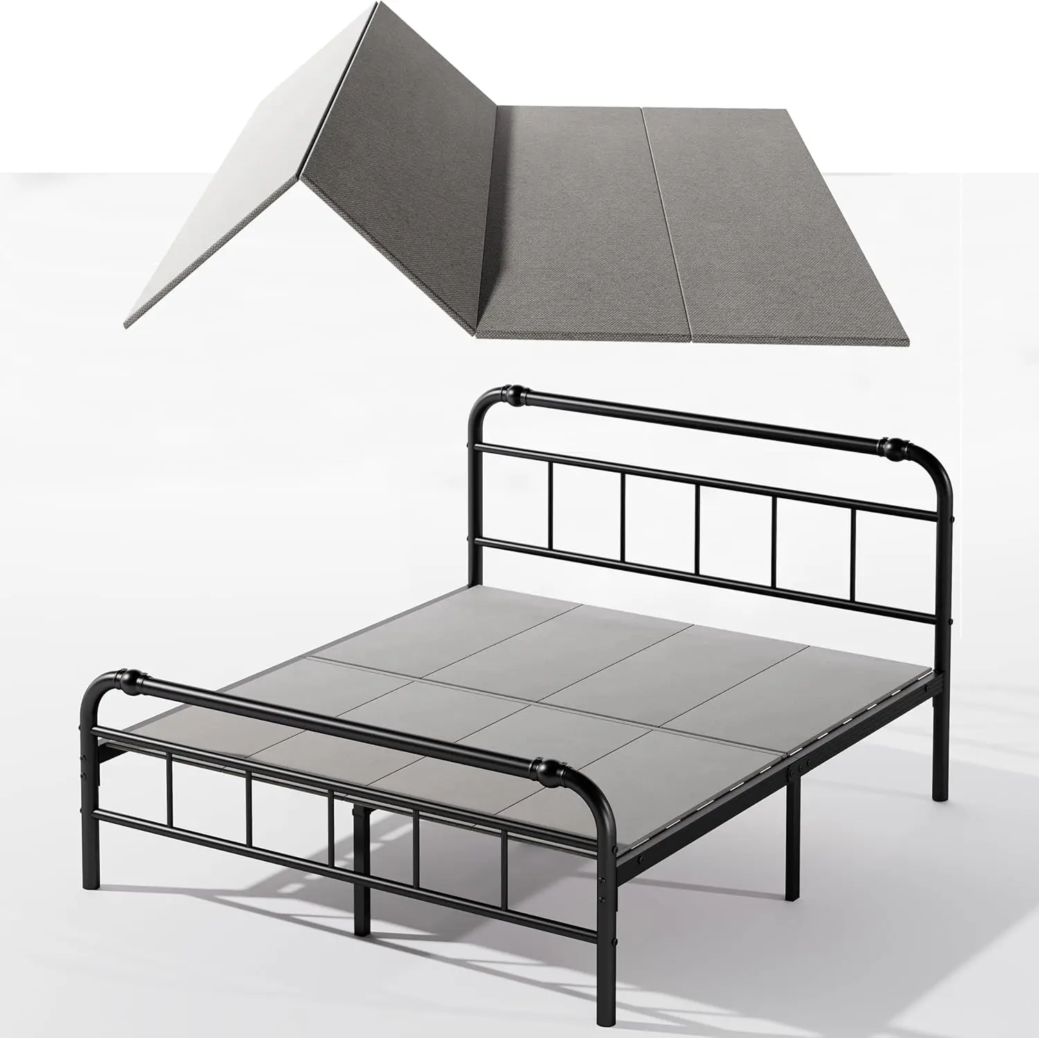 AARDHEN Queen Size Bunkie Board (78"x56") - Heavy-Duty 8mm Reinforced Under Mattress Support System, Low-Profile Foldable Space-Saving Bed Base for Bed Setup, Reliable Modern Enhancer for Foundation