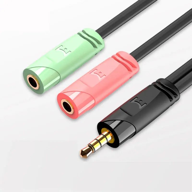 3.5mm Stereo Y Splitter Connector - 1 Male to 2 Female Portable Plug-and-Play 3.5mm A/V Cable Audio Adapter, 20cm Length, for Headphones, Device (USA Stock)