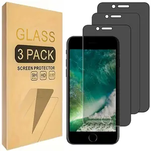 Privacy Screen Protector for iPhone 8 Plus & iPhone 7 Plus, Anti-Spy Protective Durable Tempered Glass Film, 3-Pack, Enhance Privacy Protection, Accessories