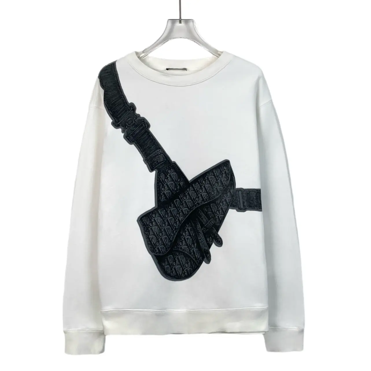 RDLT- Dior White Logo Print Cotton Crewneck Sweatshirt Size M