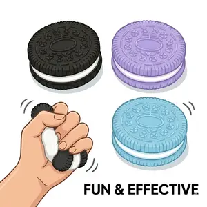 4-Count Ultra-Soft Cookie-Shaped Stress Relief Squeeze Toy, Decompression Venting Toy for Adults & Teens