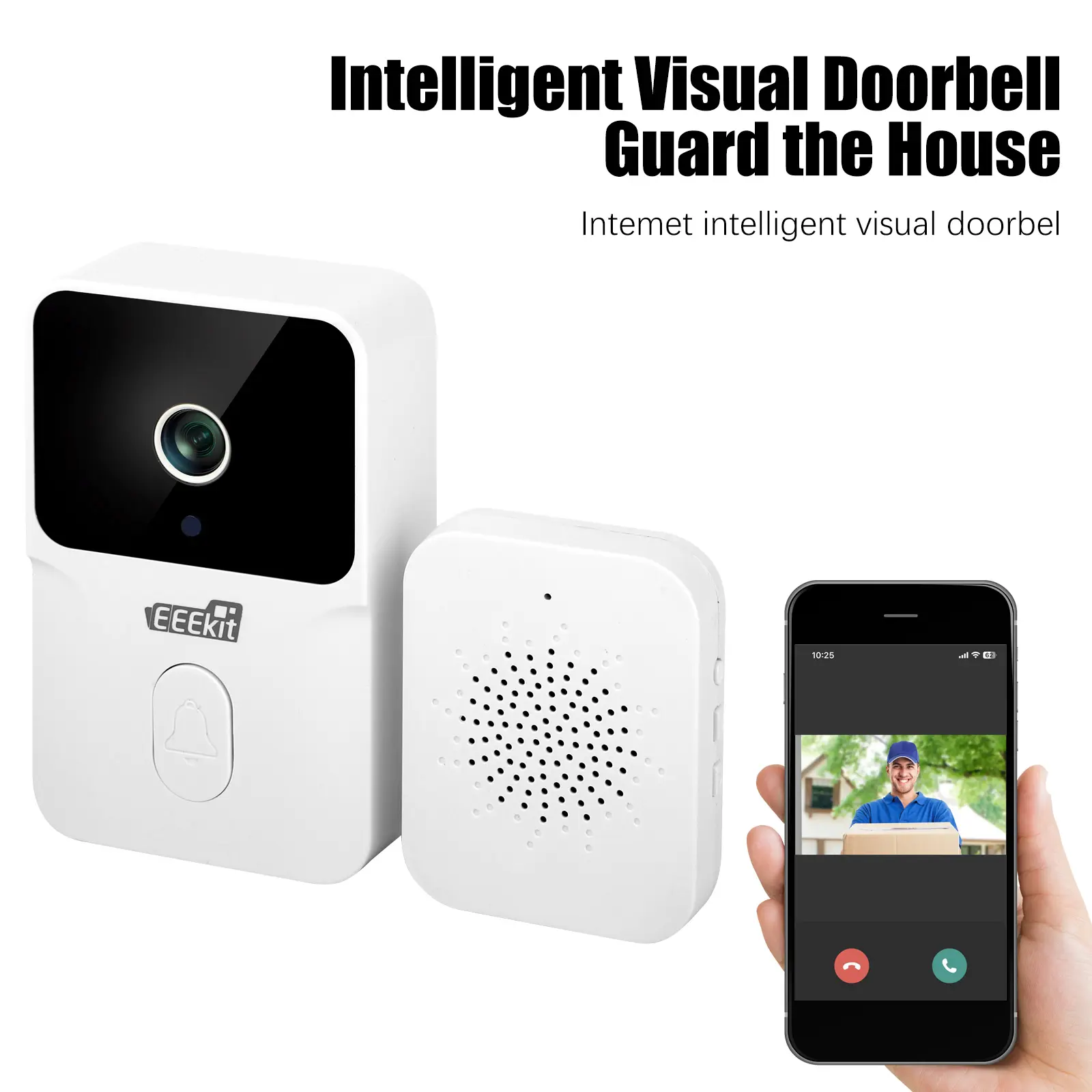 Smart Wireless WiFi Doorbell Intercom Video Recording Camera Door Bell Security