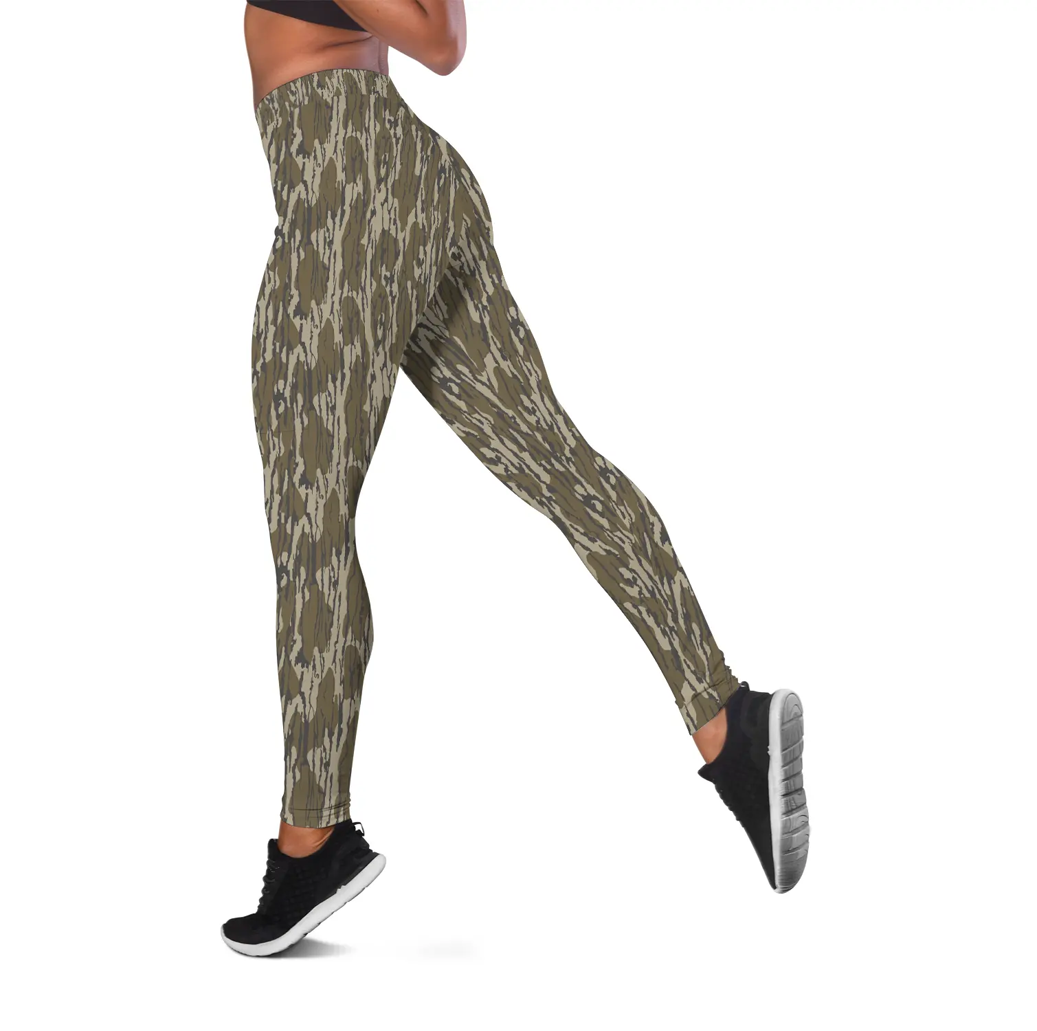 Bottomland Camo Women's Leggings, Yoga Pants, High Waist Hunting Tights, Women's Outdoor Fitness Outfit